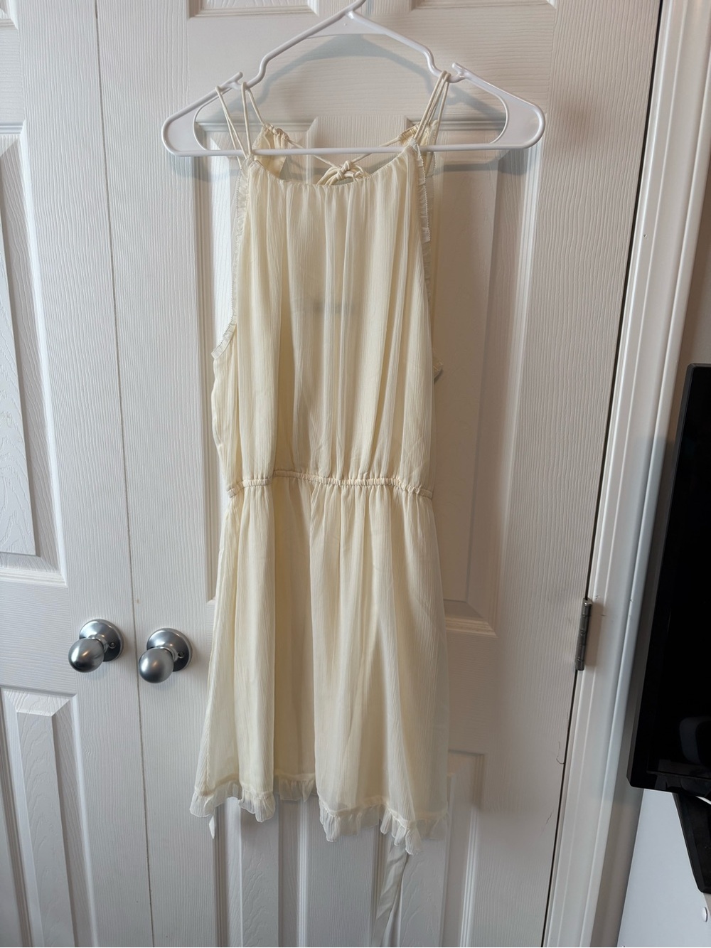 Women's Cream Sleeveless Summer Dress